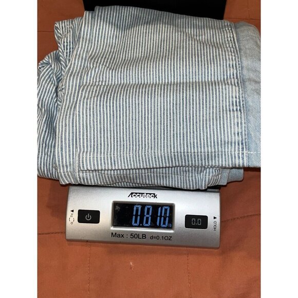 AG Adriano Goldschmied Blue/White Striped Straight Leg Jeans Women's Size 26R - Picture 10 of 10